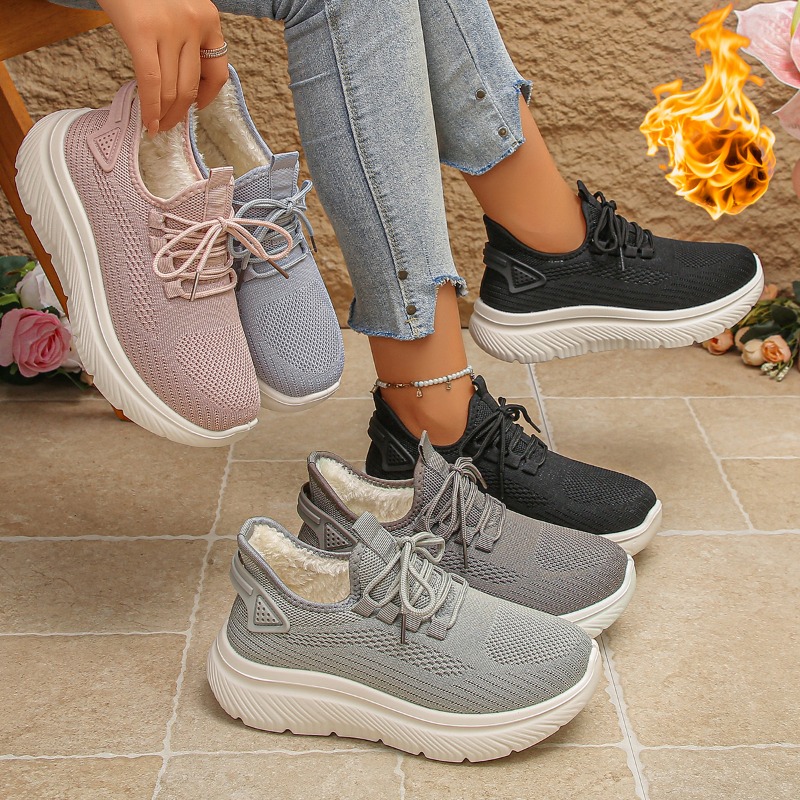 2027 Women's Outdoor Walking S - огляд і ціна Knit Fabric Lace Up Sneakers