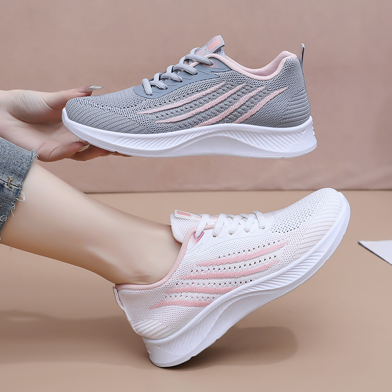 Women Autumn Mesh Casual Sneak - огляд і ціна Knit Fabric Lace Up Sneakers